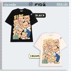 Áo thun FIDE TEDDY phông unisex form rộng local brand nam nữ cổ tròn oversize AT94