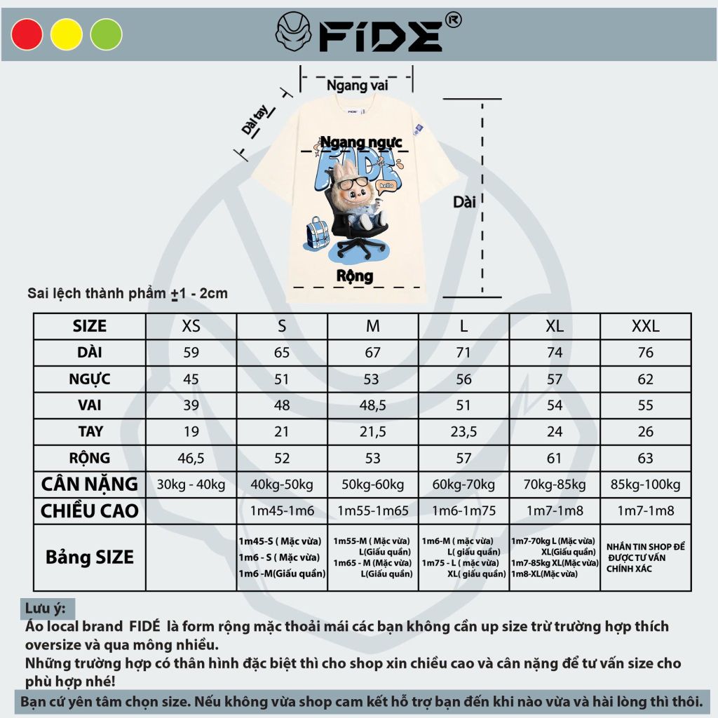 Áo thun FIDE LABUBU phông unisex form rộng local brand nam nữ cổ tròn oversize - AT97