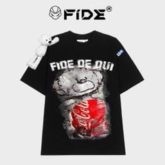 Áo thun FIDE TEEDY phông cotton unisex nam nữ Form rộng cổ tròn áo đính gấu - AT102 (TẶNG KÈM GẤU)