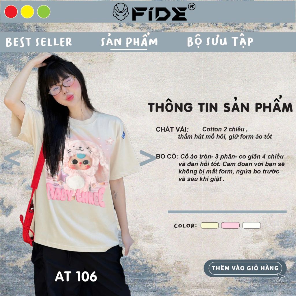 Áo thun FIDE Baby Three phông unisex form rộng local brand nam nữ cổ tròn oversize - AT106