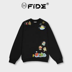 Áo Sweater FIDE Shin Bút Chì unisex nam nữ Sweater Cotton oversize form rộng -SW09