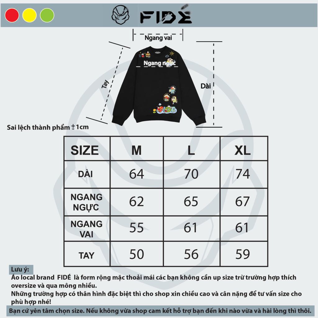 Áo Sweater FIDE Shin Bút Chì unisex nam nữ Sweater Cotton oversize form rộng -SW09