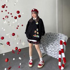 Áo Sweater FIDE Shin Bút Chì unisex nam nữ Sweater Cotton oversize form rộng -SW09