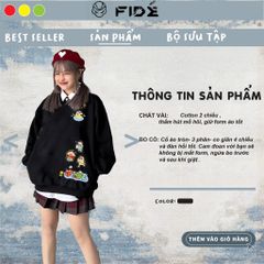 Áo Sweater FIDE Shin Bút Chì unisex nam nữ Sweater Cotton oversize form rộng -SW09