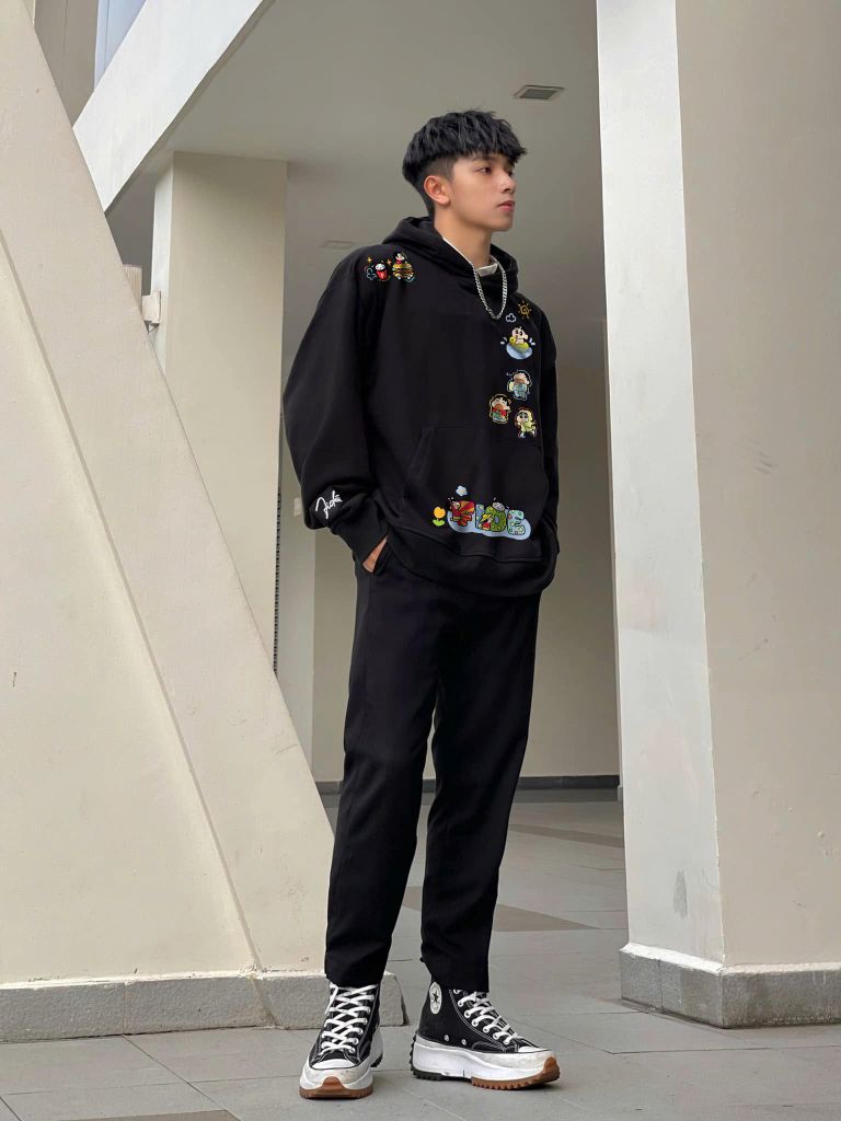 Áo hoodie FIDE Shin Bút chì phông trơn nam nữ HOODIE - HD07