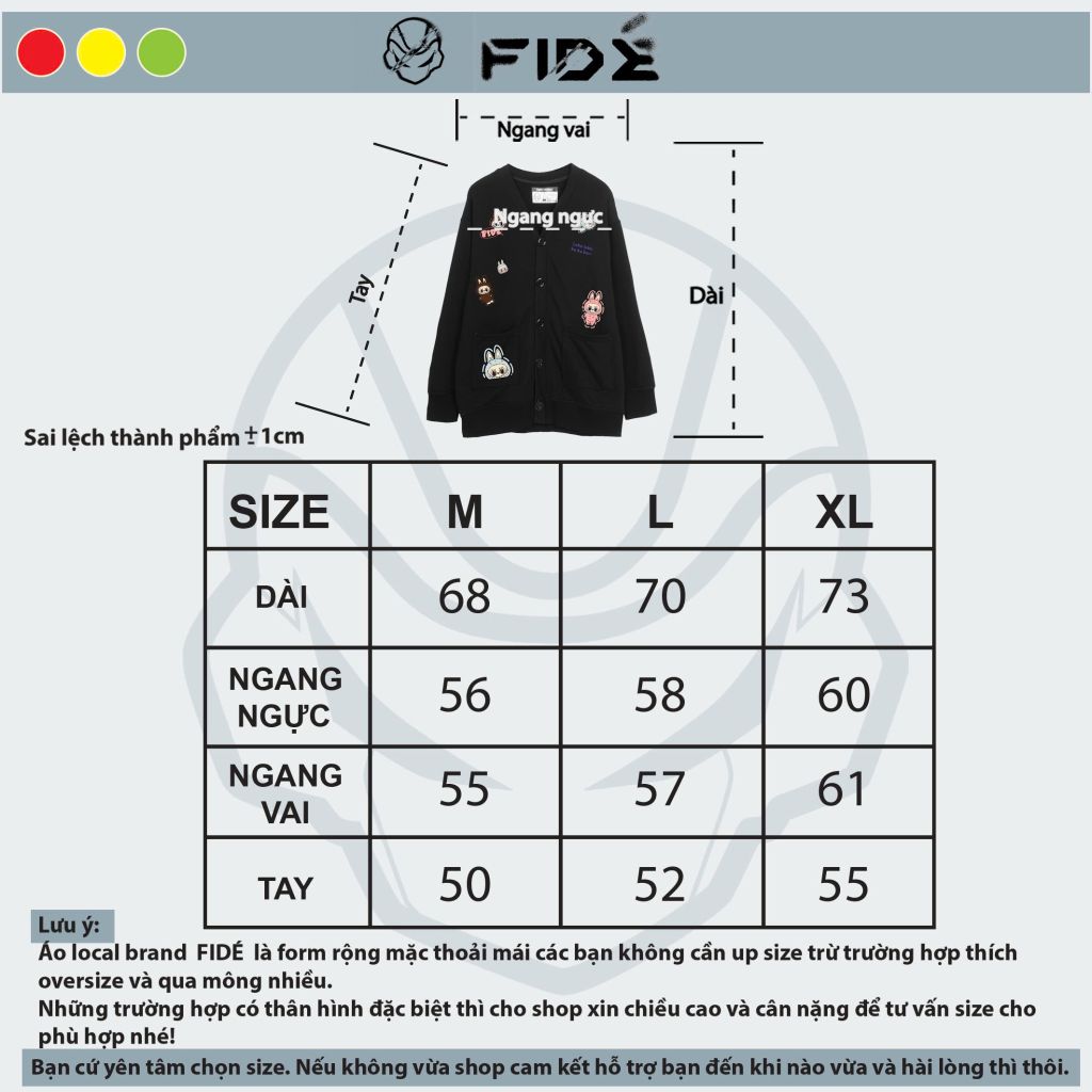 Áo Cardigan FIDE áo khoác nỉ chân cua - CAR10