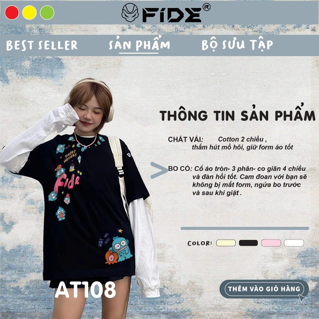 Áo thun FIDE Cá Hề phông unisex local brand nam nữ cổ tròn oversize - AT108