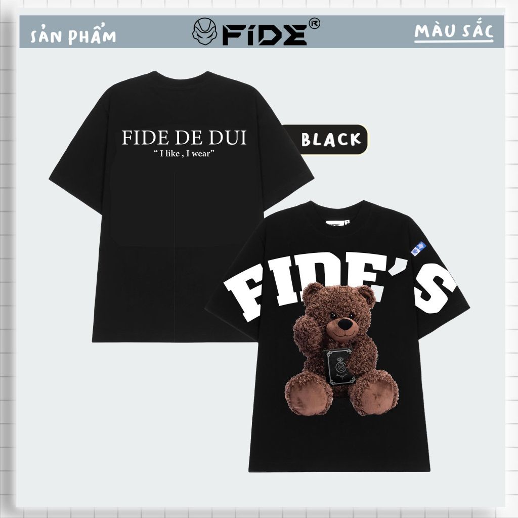 Áo thun FIDE TEDDY phông unisex form rộng local brand nam nữ cổ tròn oversize - AT109