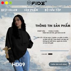 Áo hoodie FIDE TEDDY đính gấu phông trơn nam nữ HOODIE - HD09 (Tặng kèm gấu)