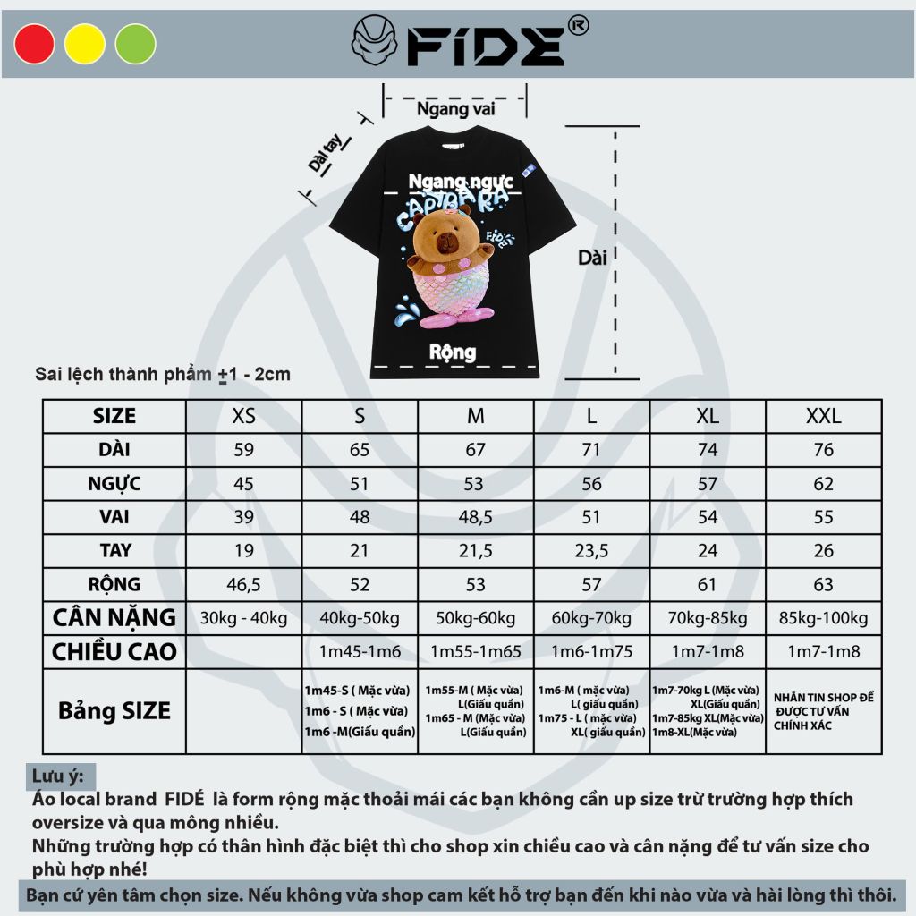 Áo thun FIDE Capybara phông unisex form rộng local brand nam nữ cổ tròn oversize - AT114