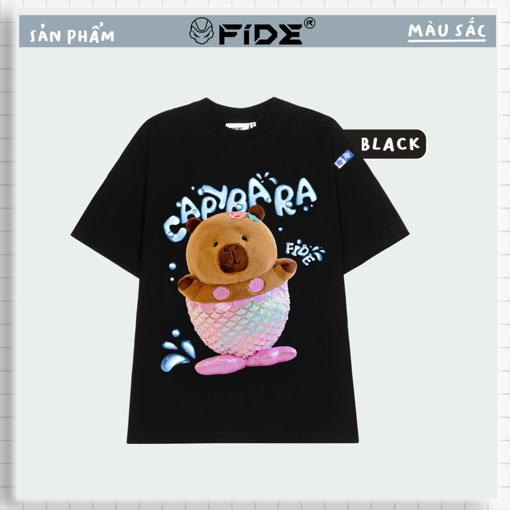 Áo thun FIDE Capybara phông unisex form rộng local brand nam nữ cổ tròn oversize - AT114