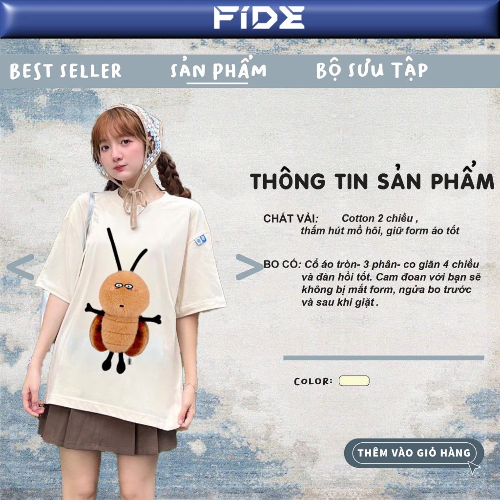 Áo thun FIDE Con gián tiểu cường hottrend phông unisex form rộng local brand nam nữ oversize AT116