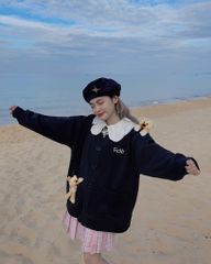 Áo Cardigan FIDE TEDDY áo khoác Cotton đính gấu- CAR12 (Tặng gấu)