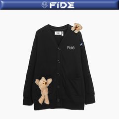 Áo Cardigan FIDE TEDDY áo khoác Cotton đính gấu- CAR12 (Tặng gấu)