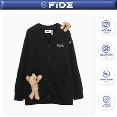 Áo Cardigan FIDE TEDDY áo khoác Cotton đính gấu- CAR12 (Tặng gấu)