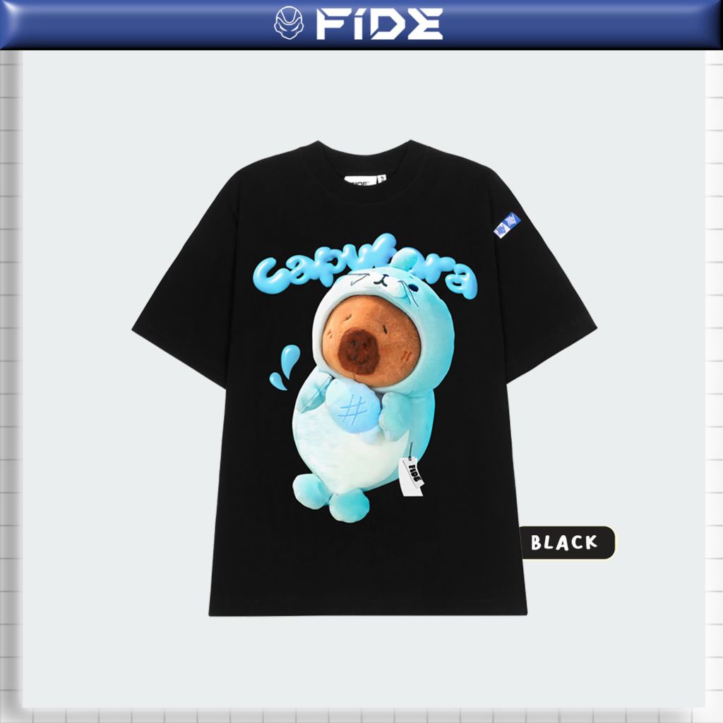 Áo thun FIDE CAPYBARA unisex form rộng cổ tròn CAPYBARA - AT117 Cotton