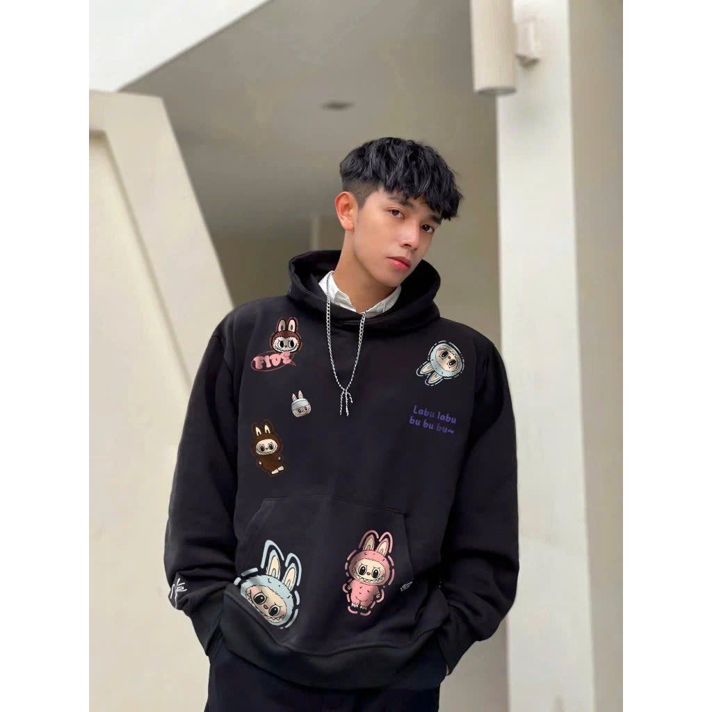 Áo hoodie FIDE LABUBU phông trơn nam nữ HOODIE - HD08