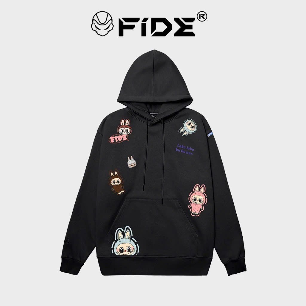 Áo hoodie FIDE LABUBU phông trơn nam nữ HOODIE - HD08
