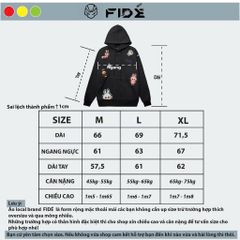 Áo hoodie FIDE LABUBU phông trơn nam nữ HOODIE - HD08