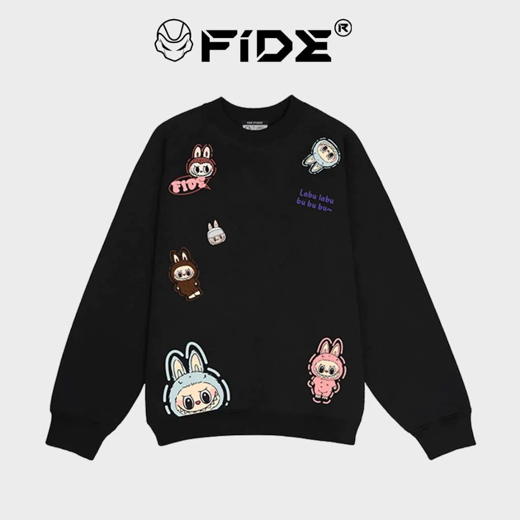 Áo Sweater FIDE Shin Bút Chì unisex nam nữ Sweater Cotton oversize form rộng -SW10