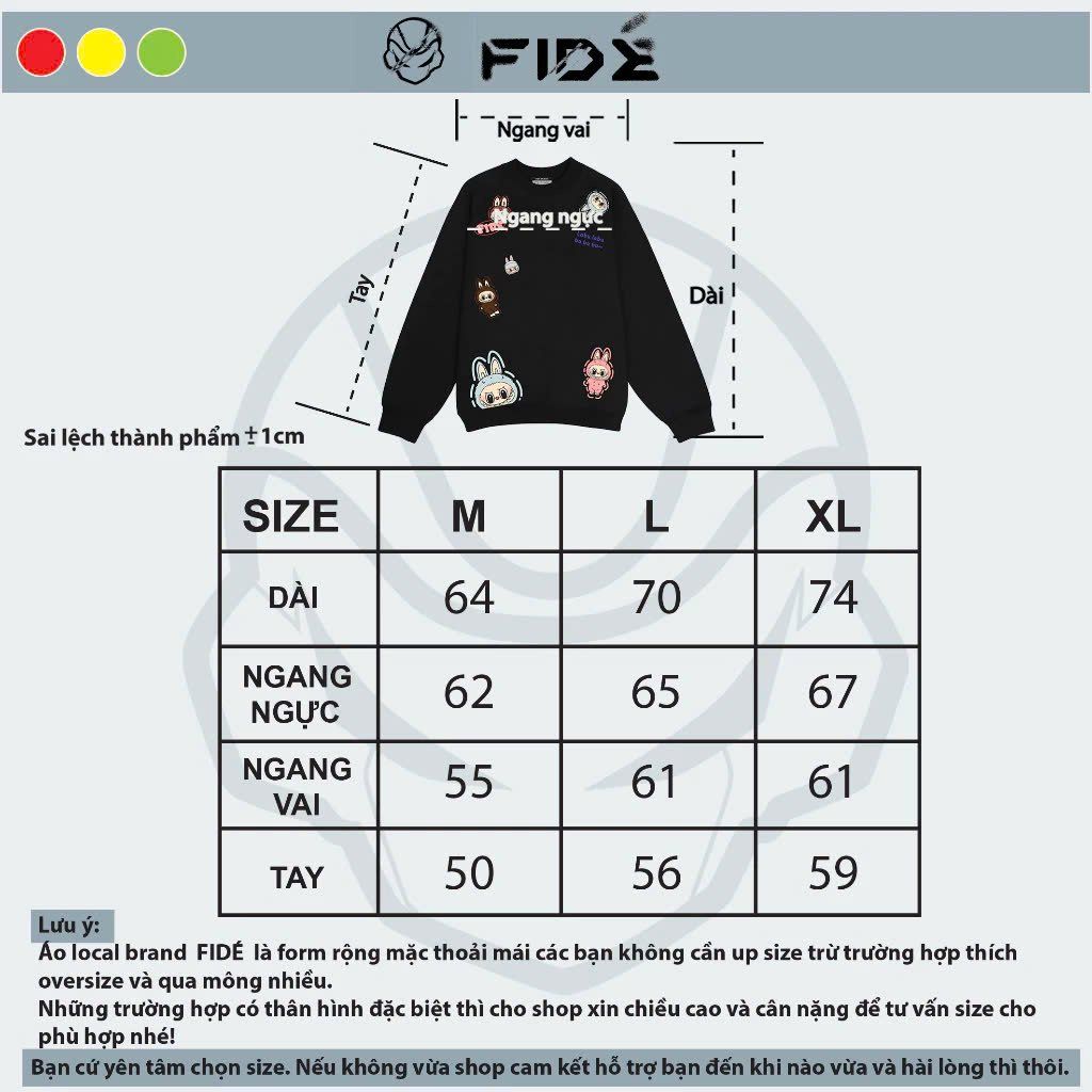 Áo Sweater FIDE Shin Bút Chì unisex nam nữ Sweater Cotton oversize form rộng -SW10