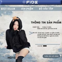 Áo hoodie FIDE TEDDY đính gấu phông trơn nam nữ HOODIE - HD10 (Tặng kèm gấu)