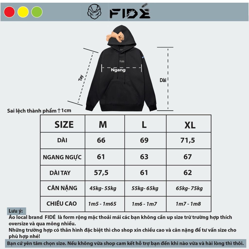 Áo hoodie FIDE TEDDY đính gấu phông trơn nam nữ HOODIE - HD10 (Tặng kèm gấu)