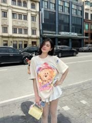 Áo thun JoyBear FIDE TEEDY phông cotton unisex nam nữ Form rộng cổ tròn áo đính gấu - AT123 (TẶNG KÈM GẤU)