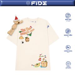 Áo thun JoyBear FIDE TEEDY phông cotton unisex nam nữ Form rộng cổ tròn đính gấu - AT125 (TẶNG GẤU)