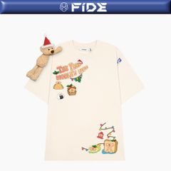 Áo thun JoyBear FIDE TEEDY phông cotton unisex nam nữ Form rộng cổ tròn đính gấu - AT125 (TẶNG GẤU)