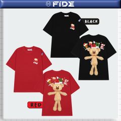 Áo thun JoyBear FIDE TEEDY phông cotton unisex nam nữ Form rộng cổ tròn đính gấu - AT126 (TẶNG GẤU)