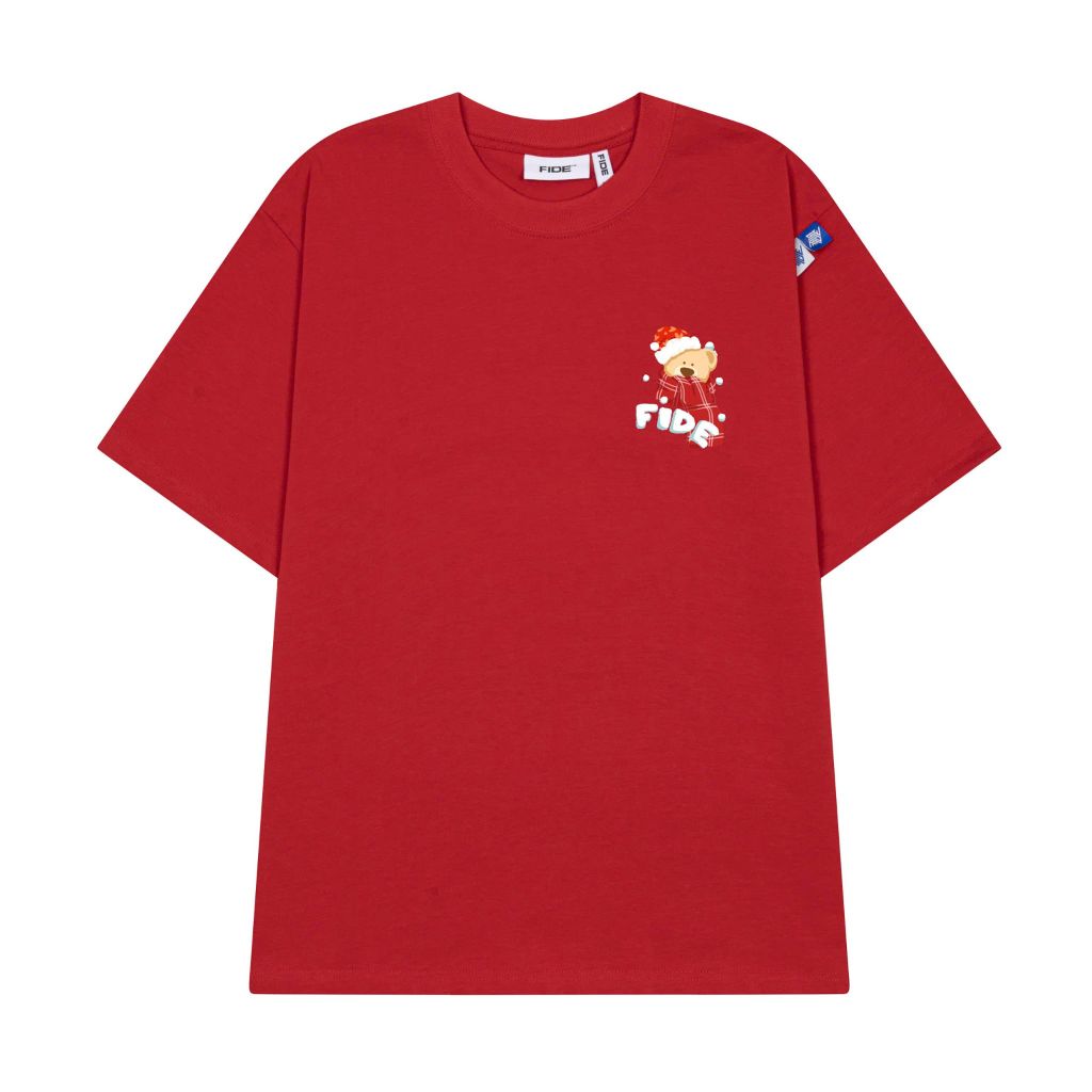 Áo thun JoyBear FIDE TEEDY phông cotton unisex nam nữ Form rộng cổ tròn đính gấu - AT126 (TẶNG GẤU)