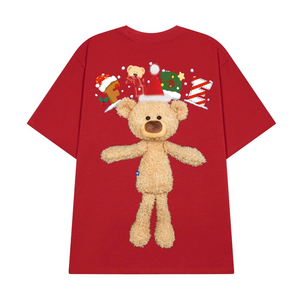 Áo thun JoyBear FIDE TEEDY phông cotton unisex nam nữ Form rộng cổ tròn đính gấu - AT126 (TẶNG GẤU)