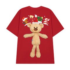 Áo thun JoyBear FIDE TEEDY phông cotton unisex nam nữ Form rộng cổ tròn đính gấu - AT126 (TẶNG GẤU)