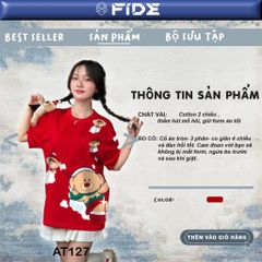 Áo thun JoyBear FIDE TEEDY phông cotton unisex nam nữ Form rộng cổ tròn đính gấu - AT127 (TẶNG GẤU)