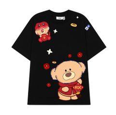 Áo thun JoyBear Tết FIDE TEDDY phông cotton unisex nam nữ Form rộng cổ tròn - AT131
