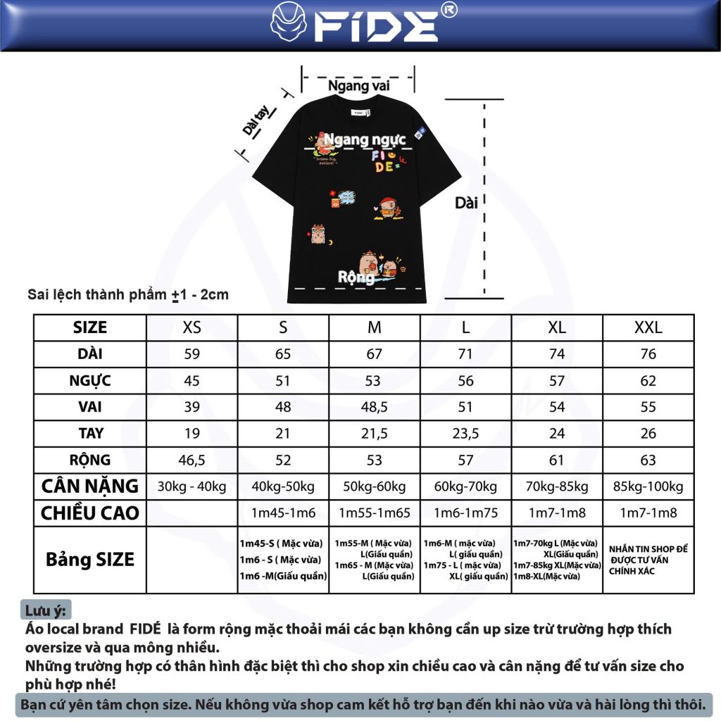 Áo thun FIDE CAPYBARA TẾT phông unisex form rộng local brand nam nữ cổ tròn oversize - AT133