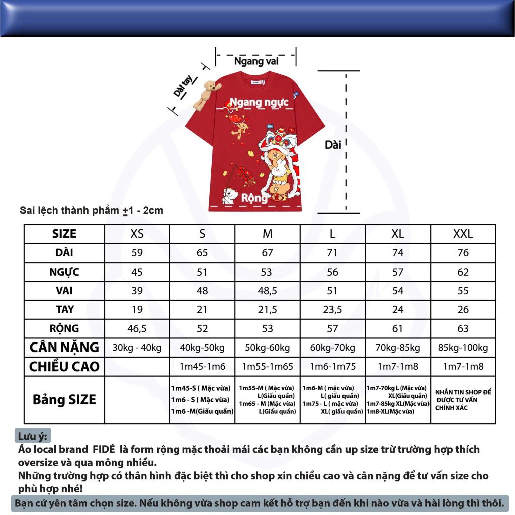 Áo thun JoyBear FIDE TEEDY phông cotton unisex nam nữ Form rộng cổ tròn đính gấu - AT136 (TẶNG GẤU)