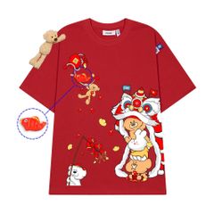 Áo thun JoyBear FIDE TEEDY phông cotton unisex nam nữ Form rộng cổ tròn đính gấu - AT136 (TẶNG GẤU)