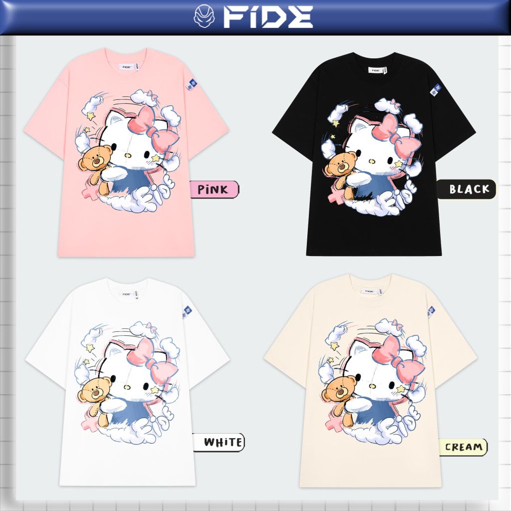 Áo thun FIDE KittyCat phông unisex form rộng local brand nam nữ cổ tròn oversize - AT142