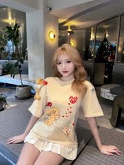 Áo thun FIDE Valentine cặp đôi unisex form rộng local brand cổ tròn oversize - AT145 (Tặng gấu)