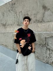 Áo thun FIDE Valentine cặp đôi unisex form rộng local brand cổ tròn oversize - AT145 (Tặng gấu)