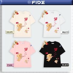 Áo thun FIDE Valentine cặp đôi unisex form rộng local brand cổ tròn oversize - AT145 (Tặng gấu)