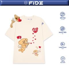 Áo thun FIDE Valentine cặp đôi unisex form rộng local brand cổ tròn oversize - AT145 (Tặng gấu)