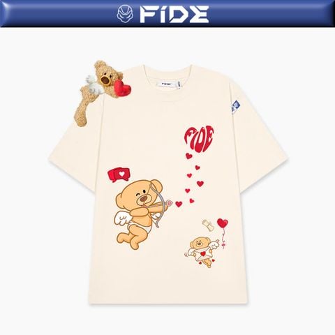 Áo thun FIDE Valentine cặp đôi unisex form rộng local brand cổ tròn oversize - AT145 (Tặng gấu)