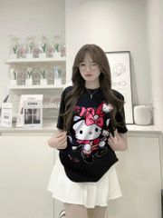 Áo thun FIDE KittyCat phông unisex form rộng local brand nam nữ cổ tròn oversize - AT146 (Tặng mèo)