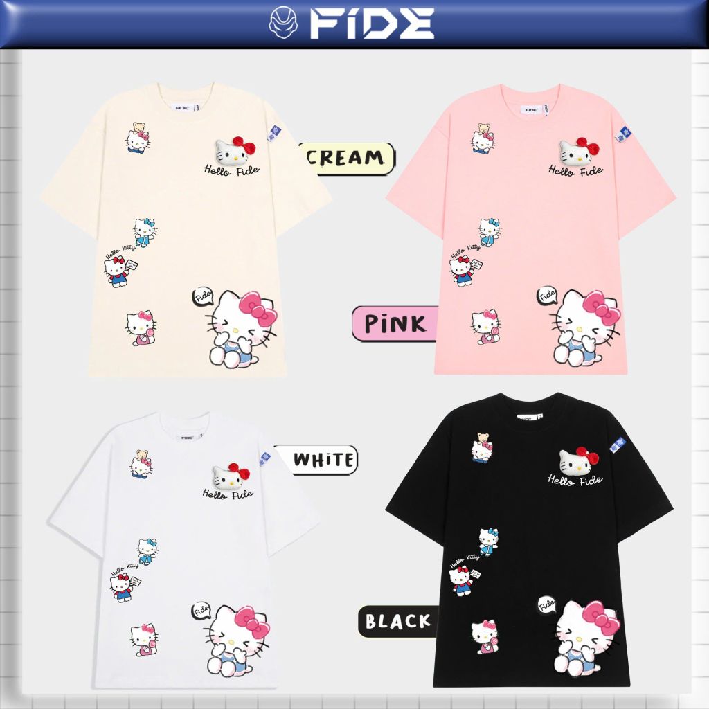 Áo thun FIDE KittyCat phông unisex form rộng local brand nam nữ cổ tròn oversize - AT147 (Tặng mèo)