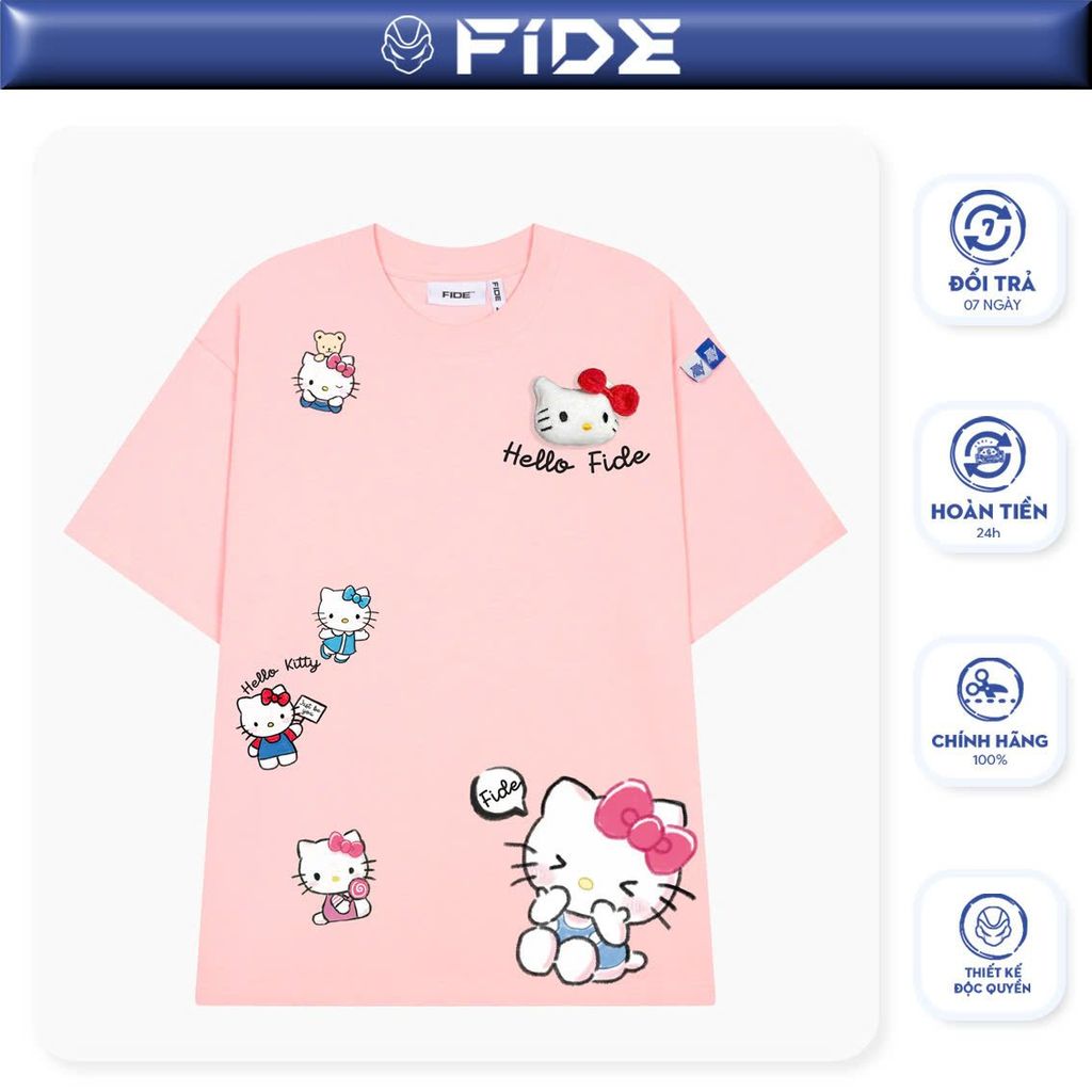 Áo thun FIDE KittyCat phông unisex form rộng local brand nam nữ cổ tròn oversize - AT147 (Tặng mèo)