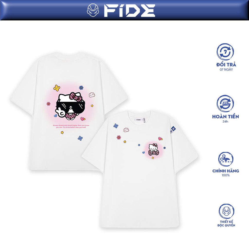 Áo thun FIDE KittyCat phông unisex form rộng local brand nam nữ cổ tròn oversize - AT151
