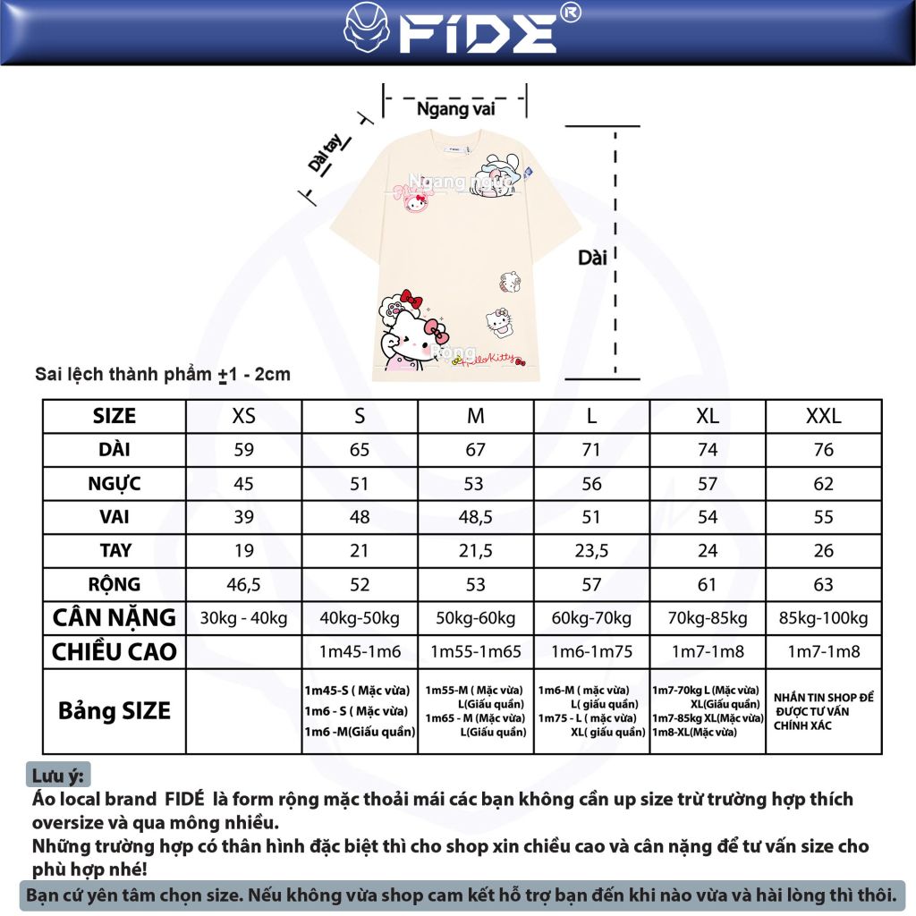 Áo thun FIDE KittyCat phông unisex form rộng local brand nam nữ cổ tròn oversize - AT149